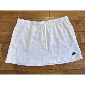 Nike Women Sportswear Club Fleece Mid-Rise Skirt Birch Heather Sz XXL Pocket NEW